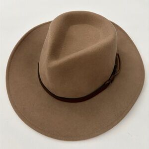 Dorfman Pacific California Hat Light Brown Wool Felt Leather Band size Small